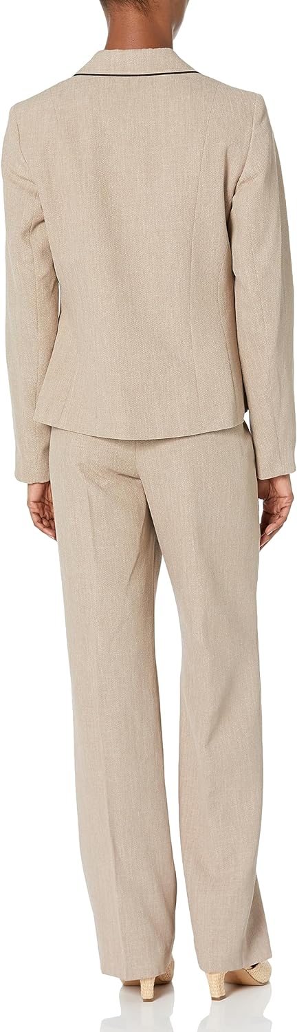 LE SUIT Framed Twill Two-Button Pantsuit