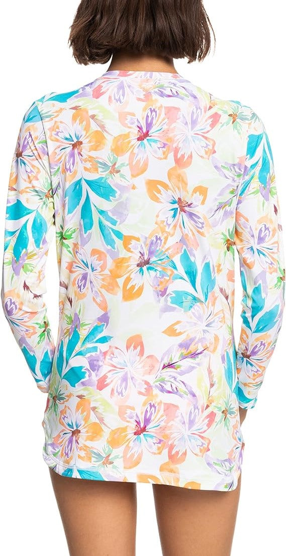 Roxy Juniors' Sea Skippin Printed Long-Sleeve Swim Shirt