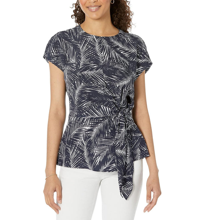 MICHAEL Michael Kors Short Sleeve Palm Wrap Top