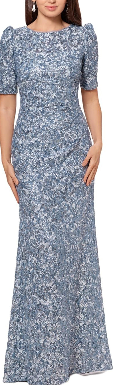 XSCAPE Lace Sequined Dress