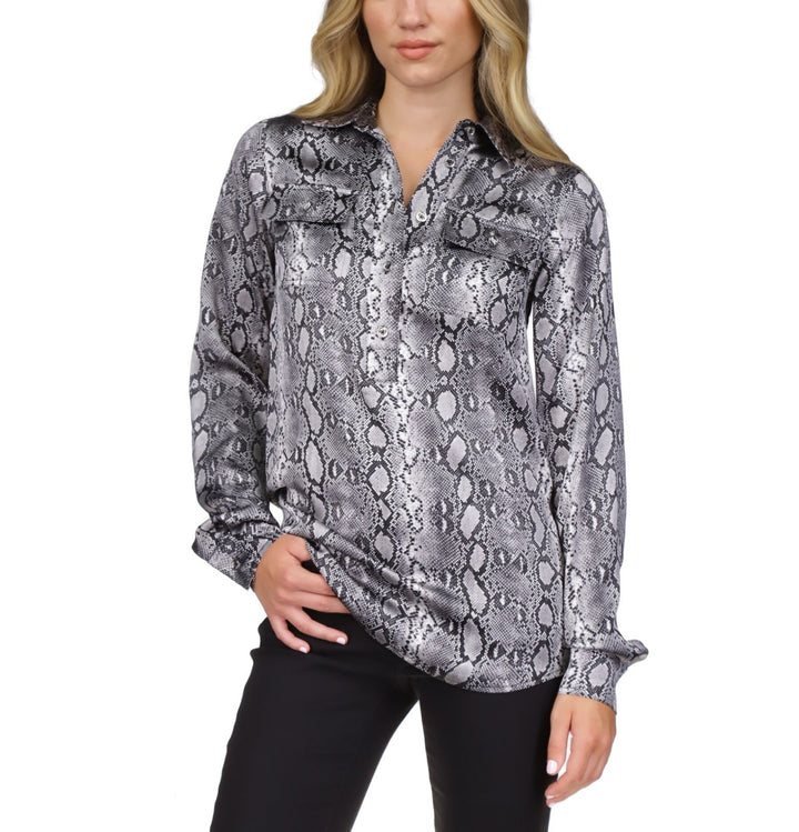 MICHAEL MICHAEL KORS Snakeskin-Print Tunic Top