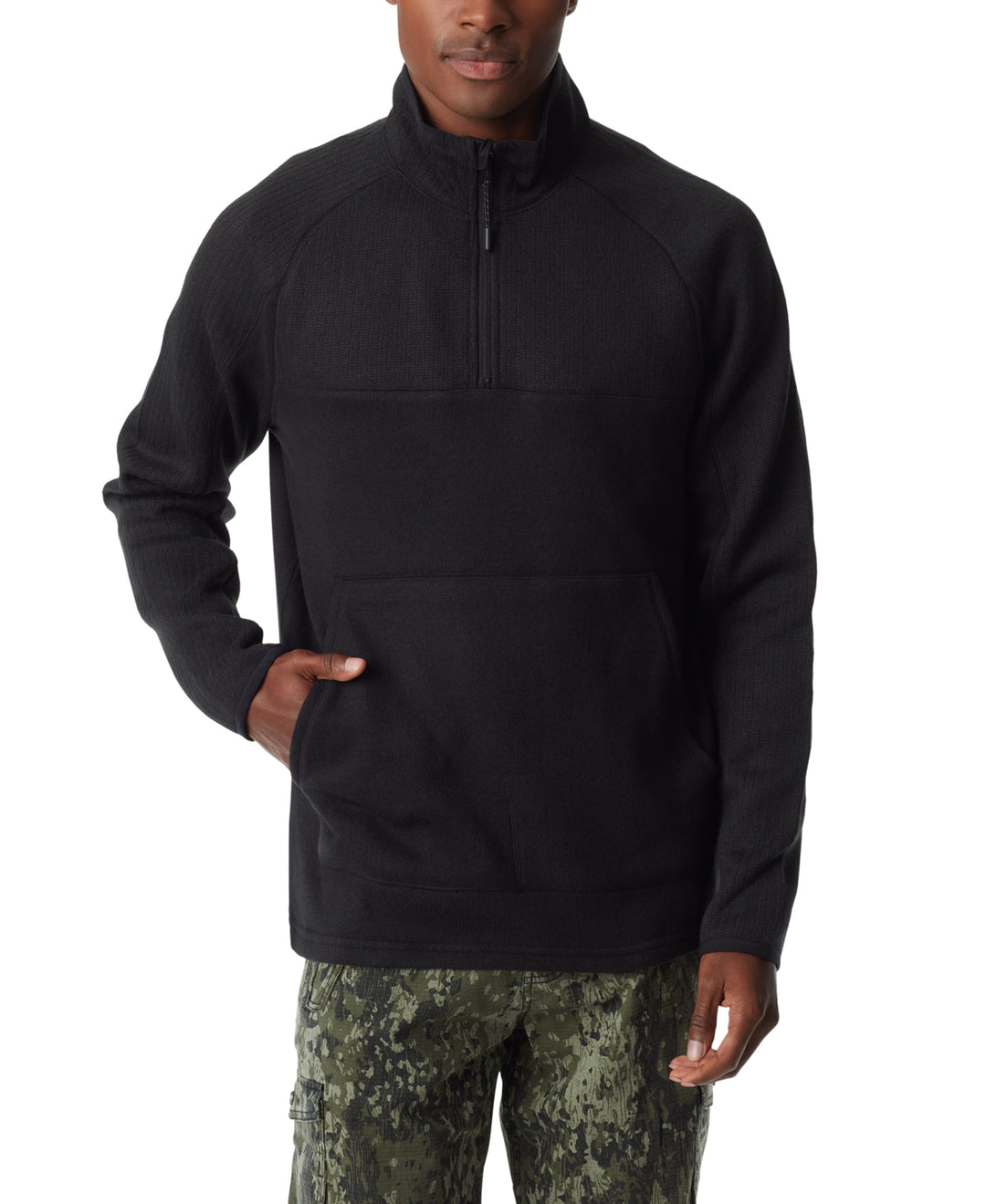 BASS OUTDOOR MEN Quarter-Zip Long Sleeve Pullover Sweater