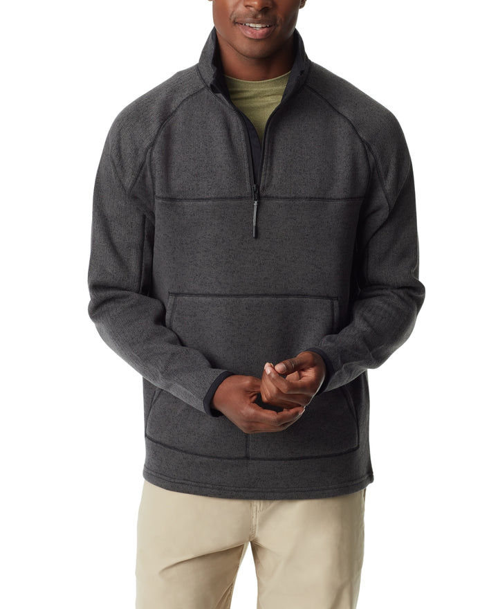 BASS OUTDOOR MEN Quarter-Zip Long Sleeve Pullover Sweater