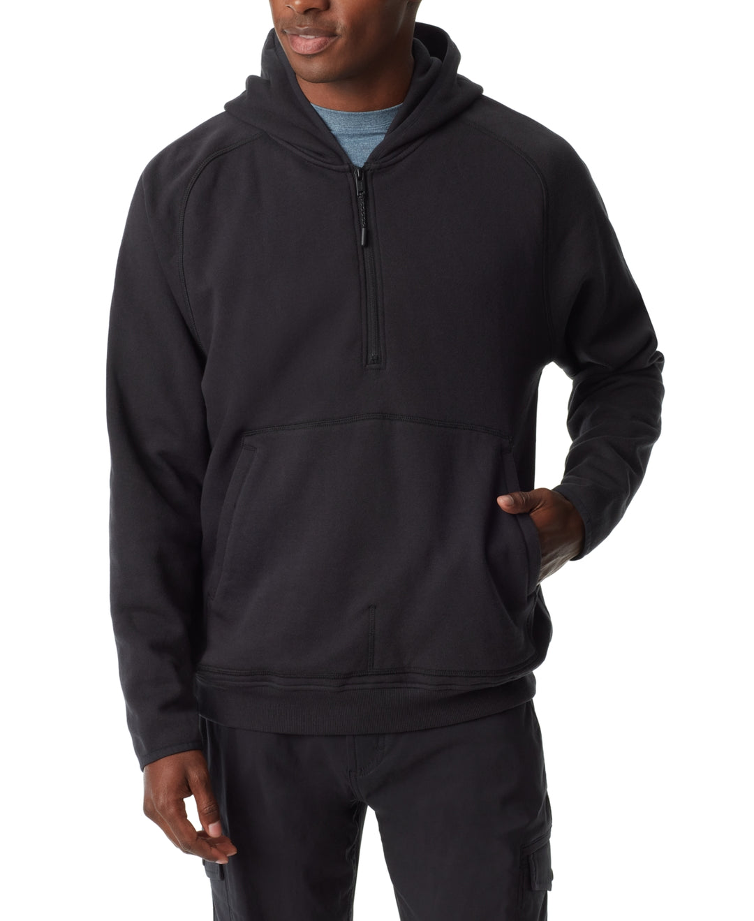 BASS OUTDOOR MEN Quarter-Zip Long Sleeve Hoodie