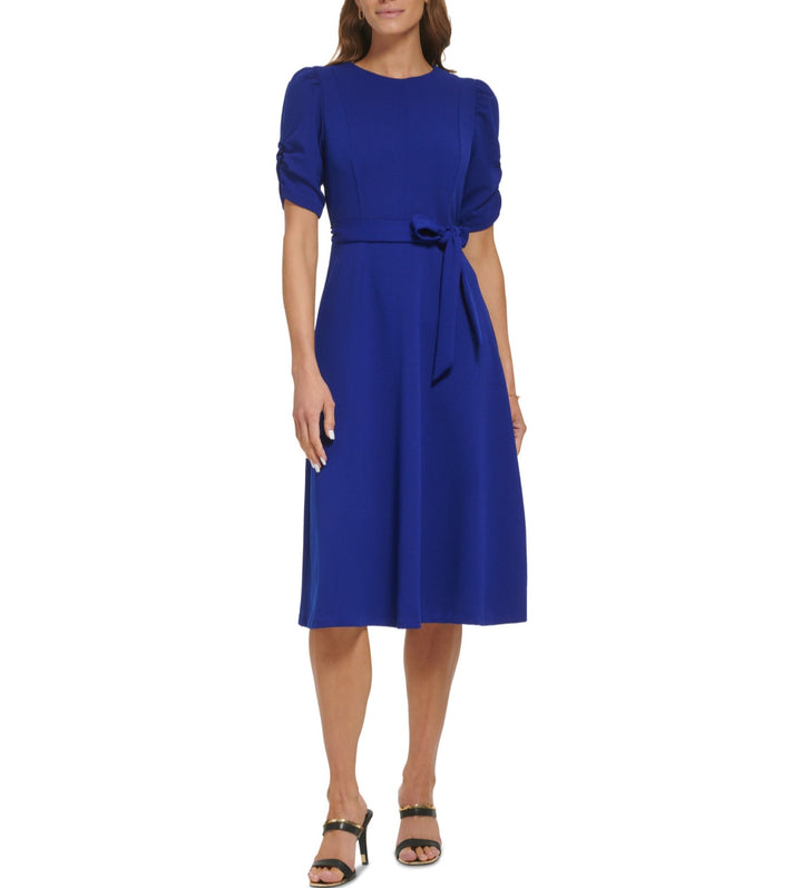 DKNY Ruched-Sleeve Midi Dress