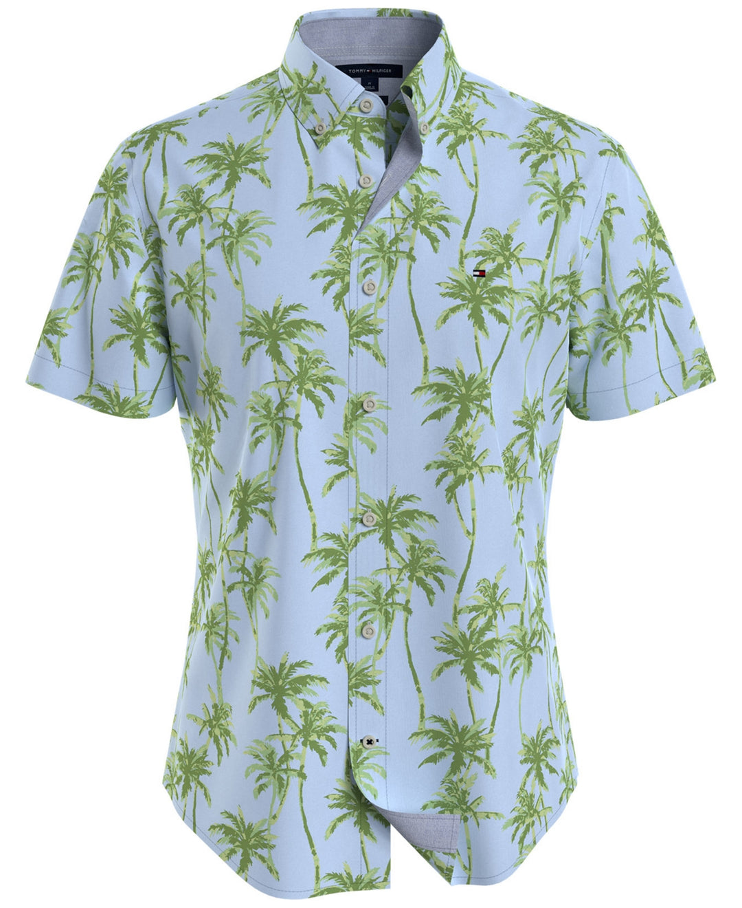Tommy Hilfiger MEN's Palm Print Short Sleeve Shirt