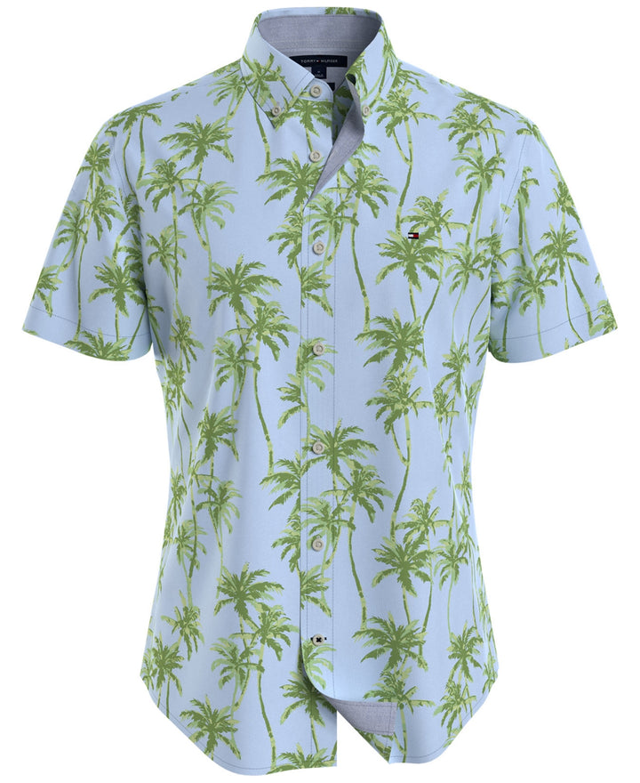 Tommy Hilfiger MEN's Palm Print Short Sleeve Shirt