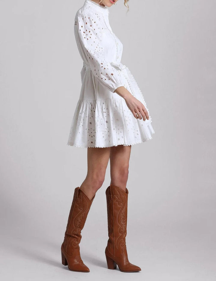 Avec Les Filles Broderie Anglaise Cotton Shirtdress