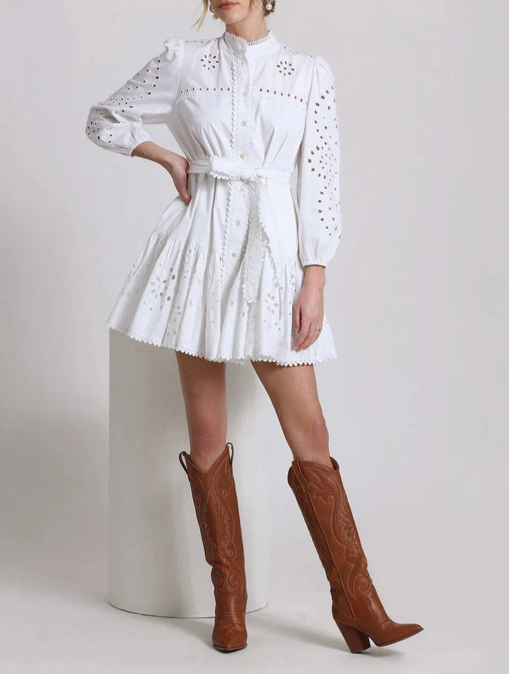Avec Les Filles Broderie Anglaise Cotton Shirtdress