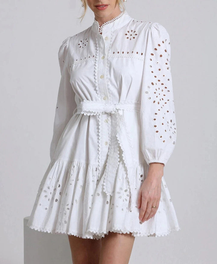 Avec Les Filles Broderie Anglaise Cotton Shirtdress