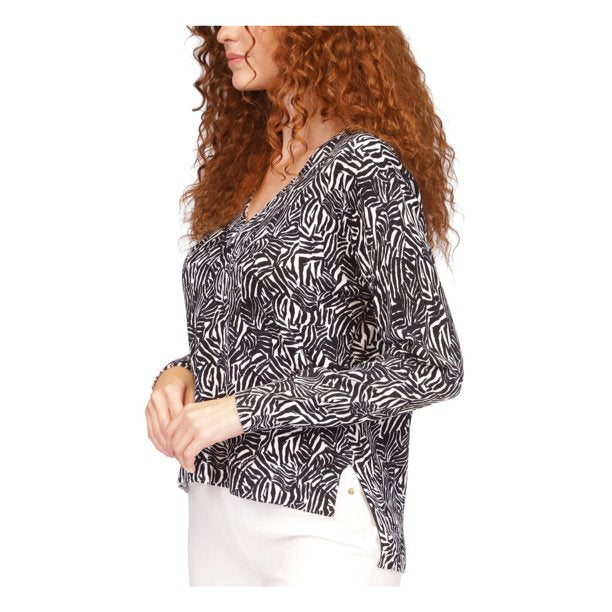 MICHAEL Michael Kors Zebra Drop-Hem Sweater