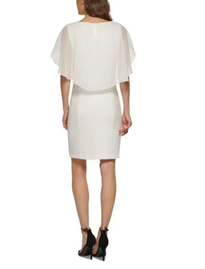 DKNY Solid Capelet Dress