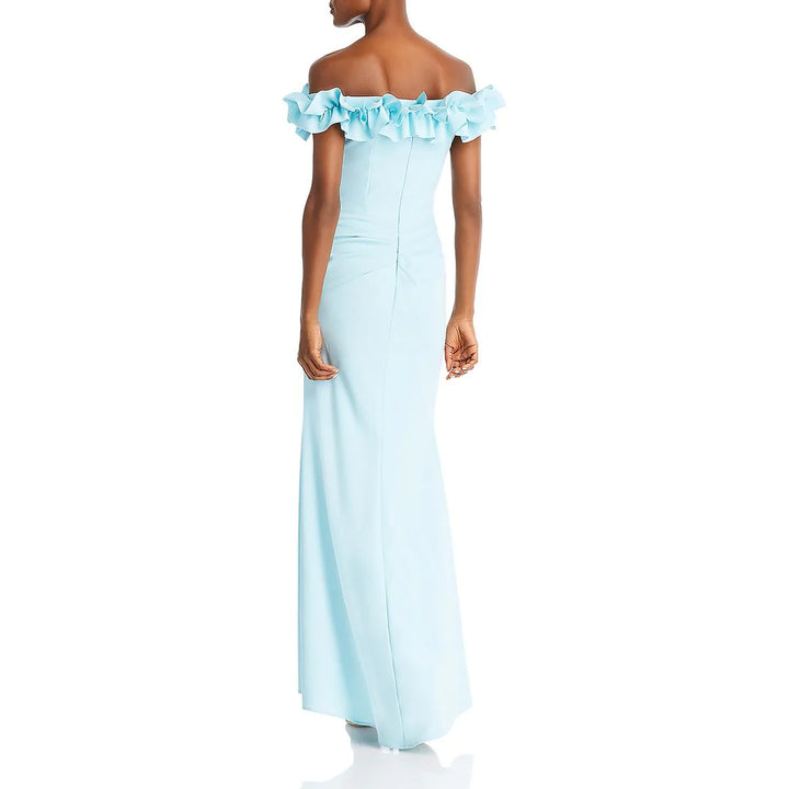 AQUA Ruffled Off The Shoulder Formal Dress