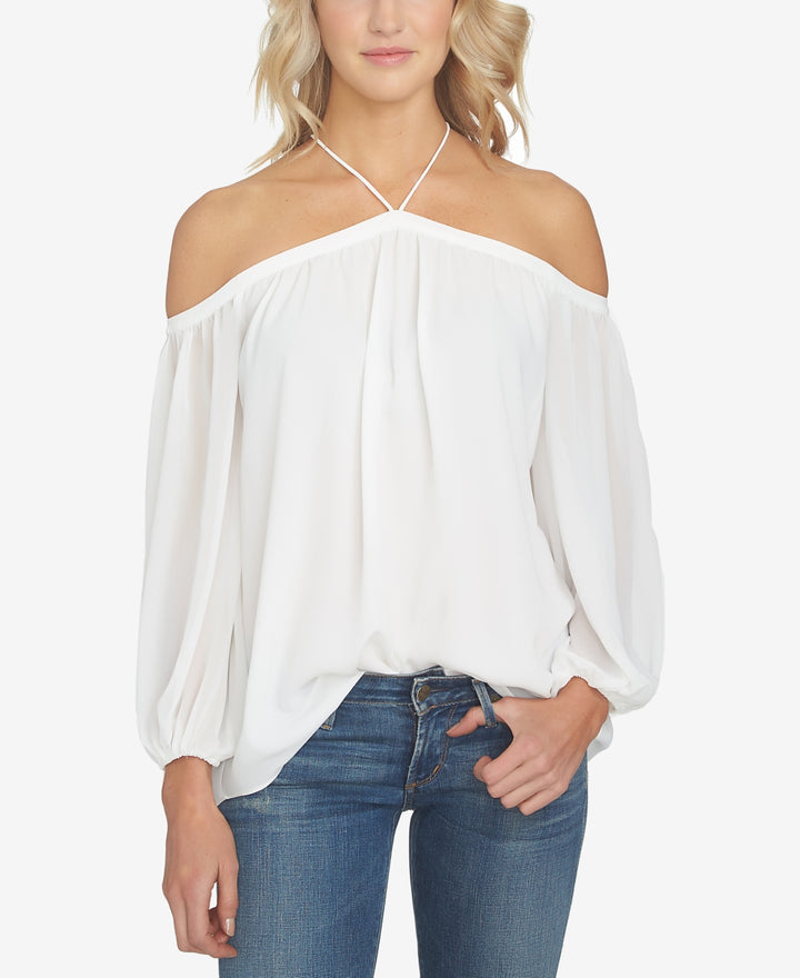 1.STATE Cold-Shoulder Blouse