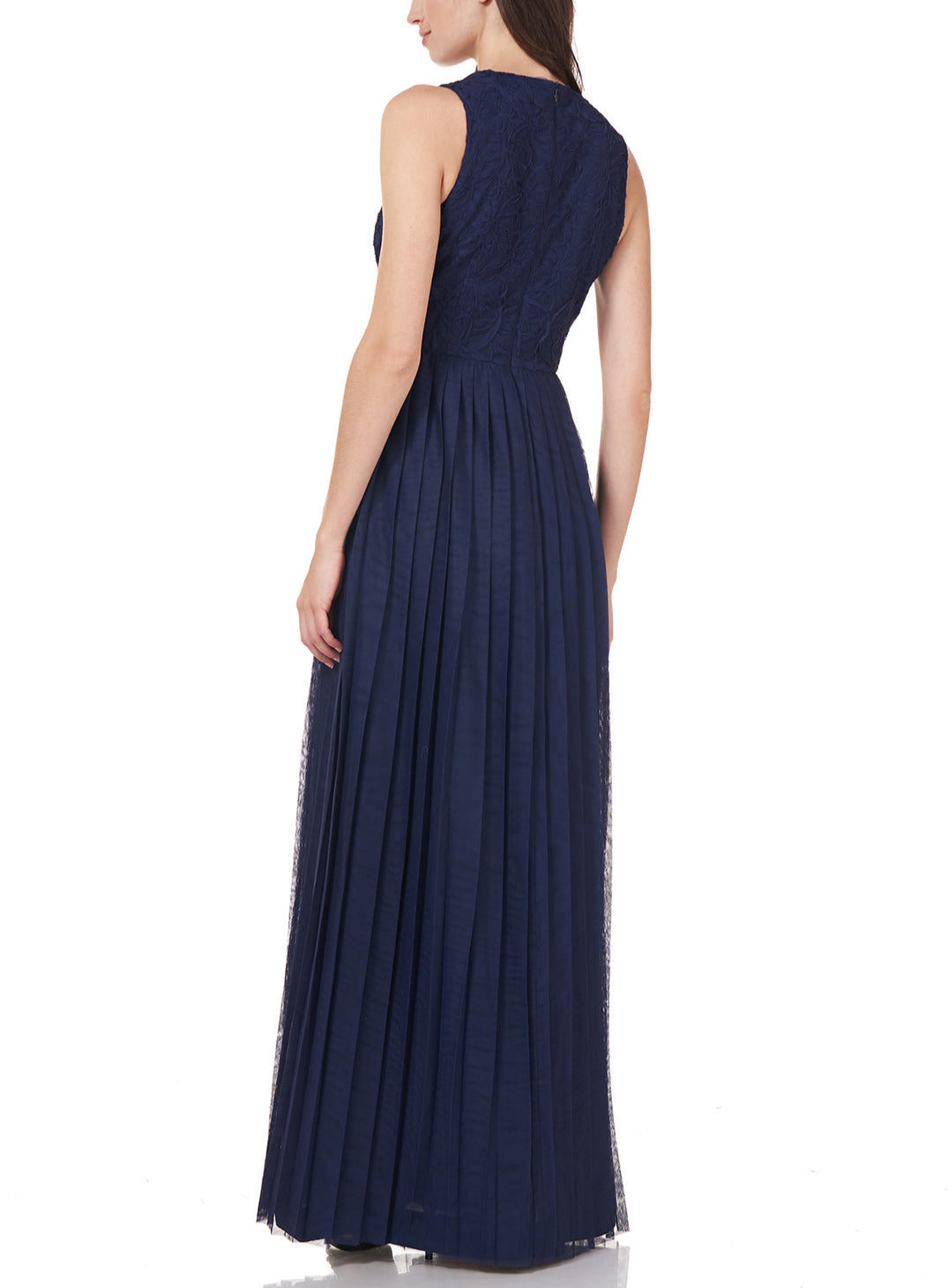 Js Collections Pleated V-Neck Gown