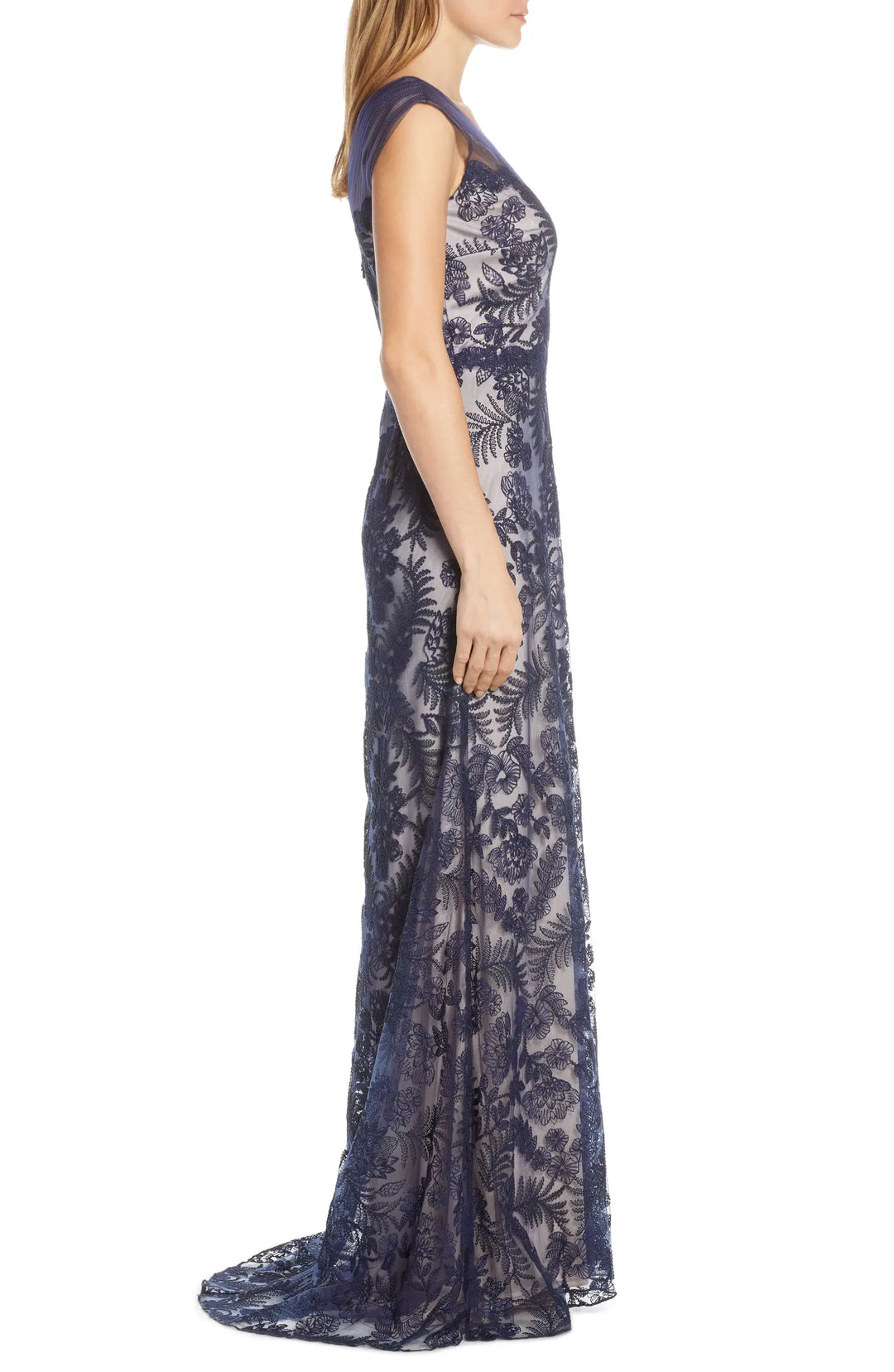 Tadashi Shoji Embroidered Lace Gown