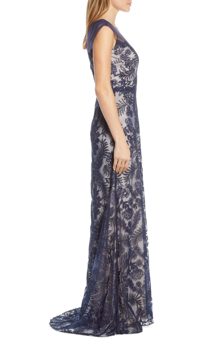 Tadashi Shoji Embroidered Lace Gown