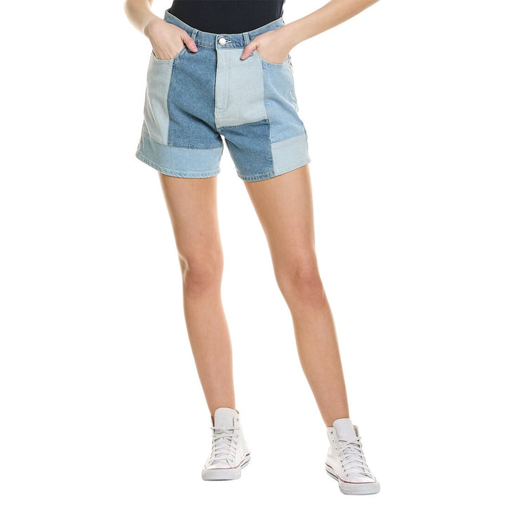 DL1961 KSENIASCHNAIDER Kaia Patchwork Denim Shorts