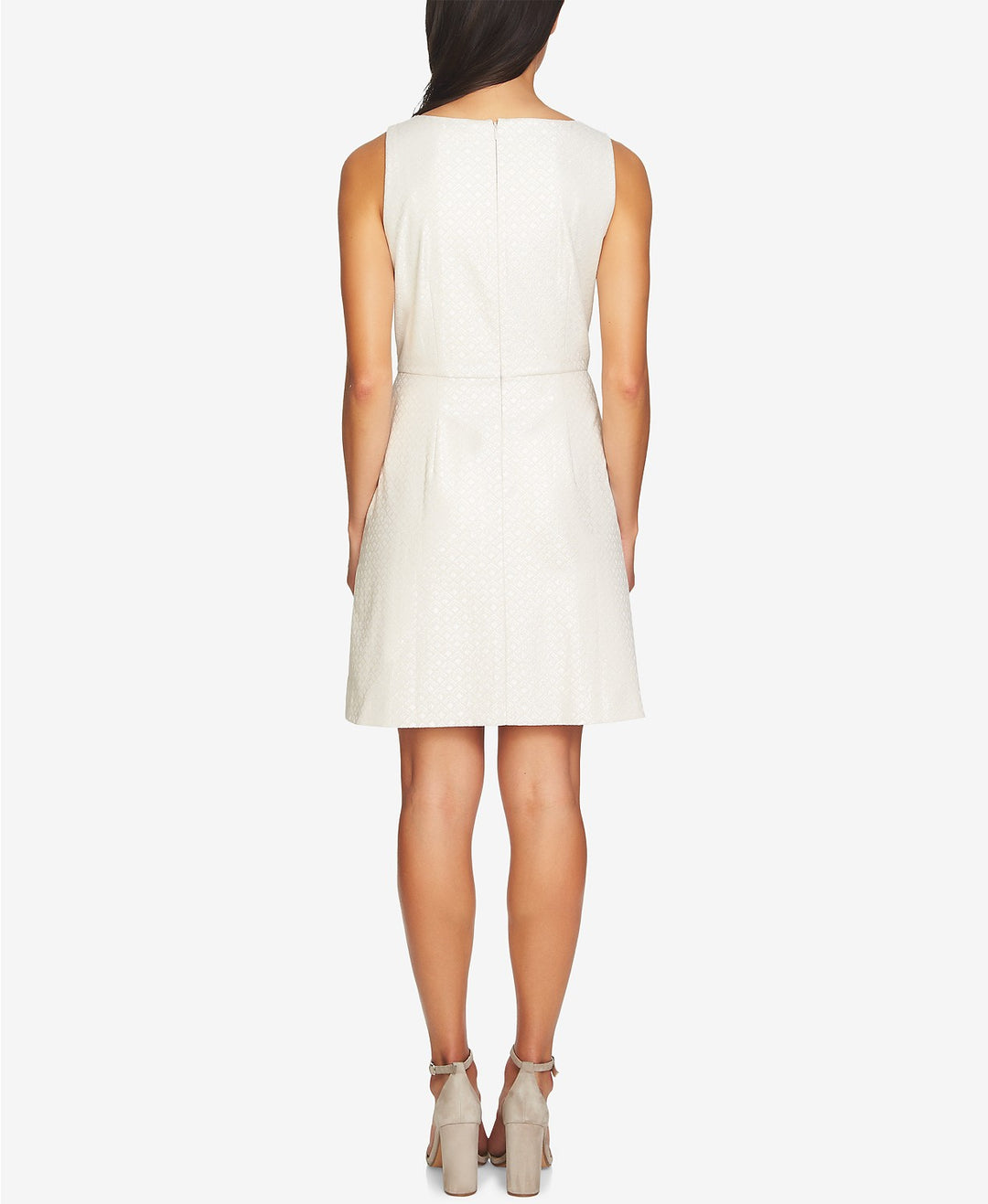 CeCe Metallic Jacquard Fit & Flare Dress DGFOutlet CeCe Metallic Jacquard Fit & Flare Dress DGFOutlet