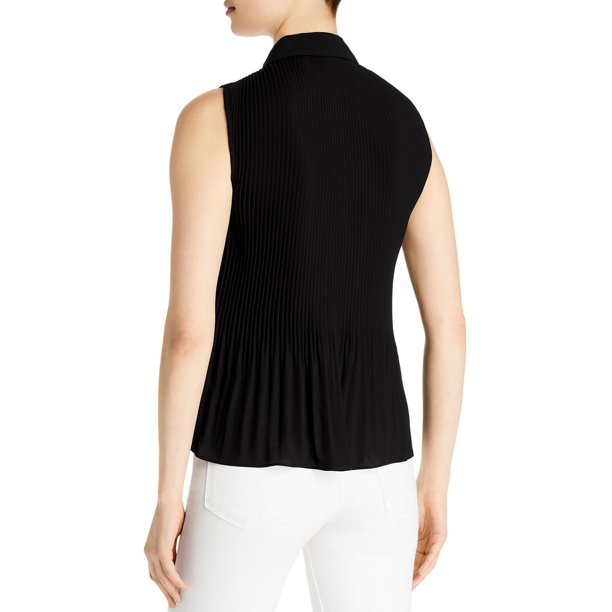 T Tahari Sleeveless Pleated Blouse