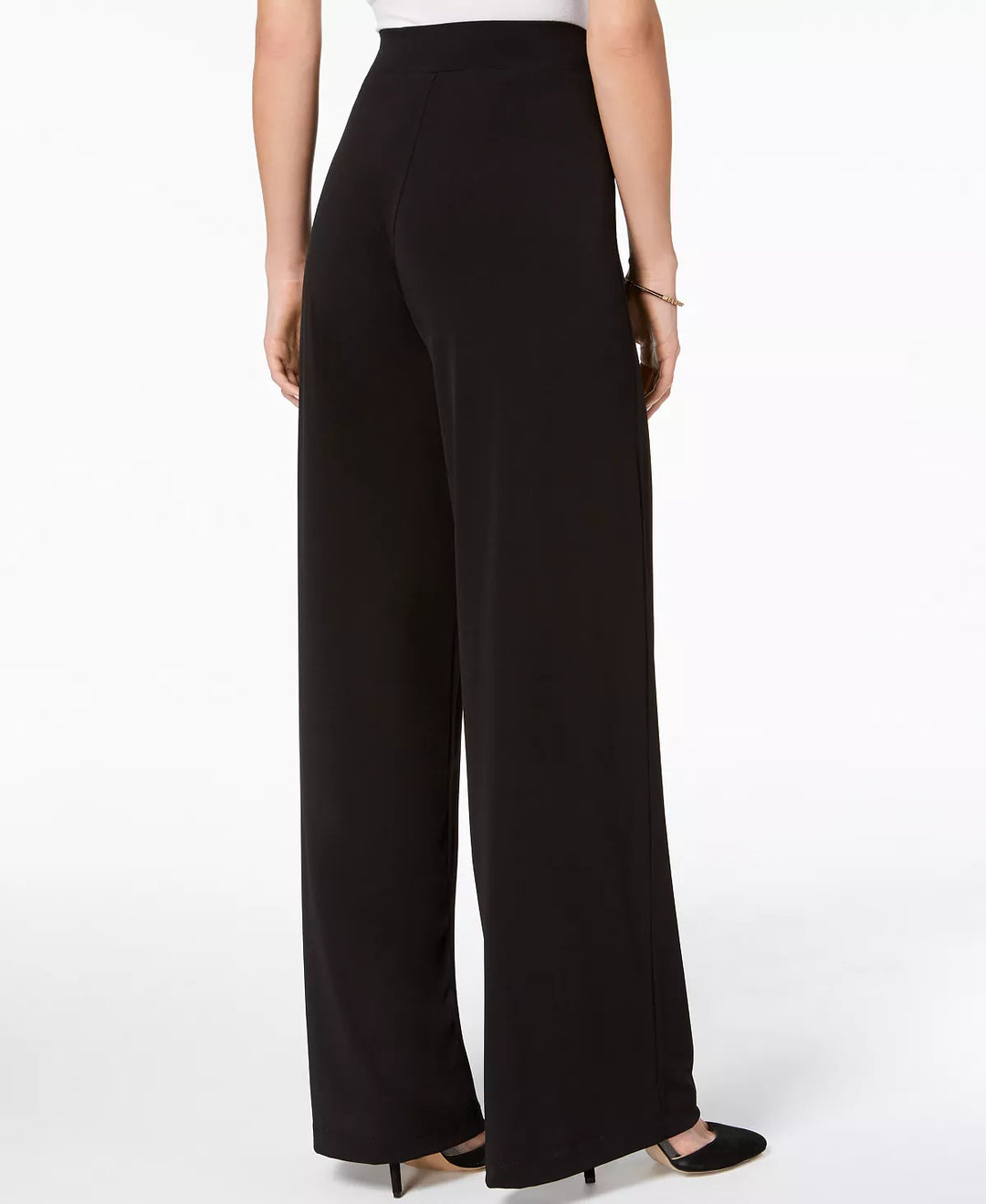 NY Collection Petite Mid Rise Pull On Wide-Leg Palazzo Pant