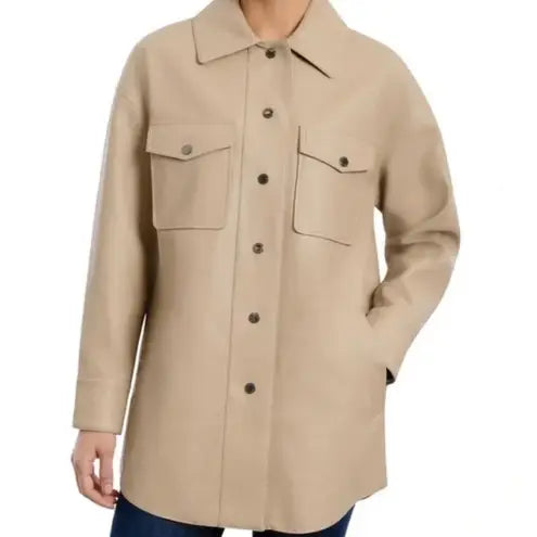 BCBGeneration Faux-Leather Shirt Jacket