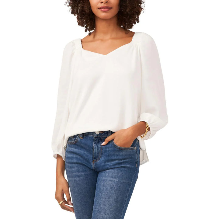 VINCE CAMUTO Three-Quarter Puff Sleeve Top