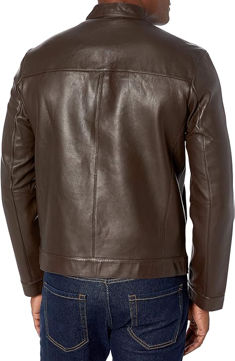 Cole Haan MEN Bonded Leather Moto Jacket