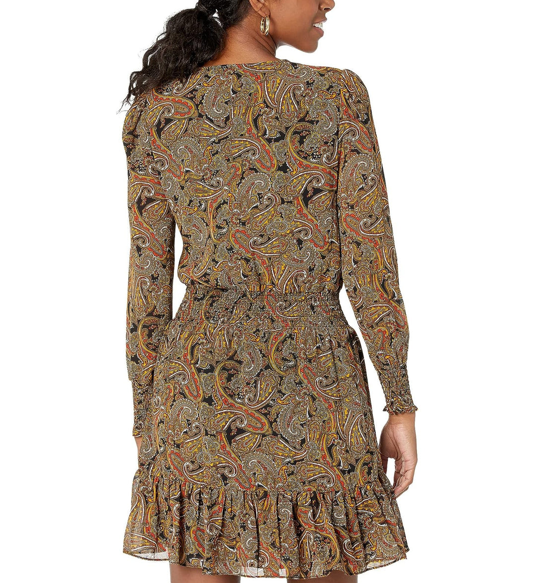MICHAEL Michael Kors Paisley-Print Smocked-Waist Tiered Dress