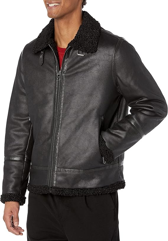 Calvin Klein MEN Classic Faux Shearling B-3 Bomber Jacket