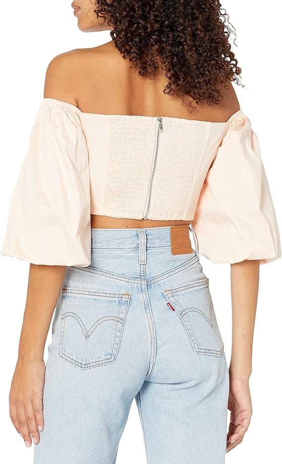 GUESS Off-the-Shoulder Cropped Blouse