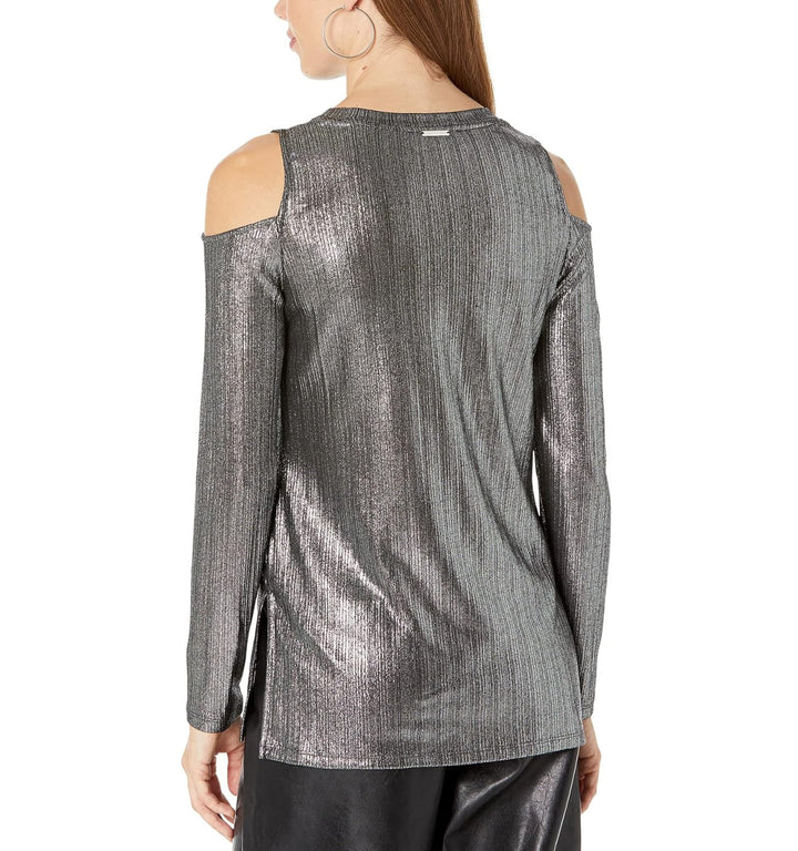 MICHAELKORS Metallic Cold-Shoulder Top