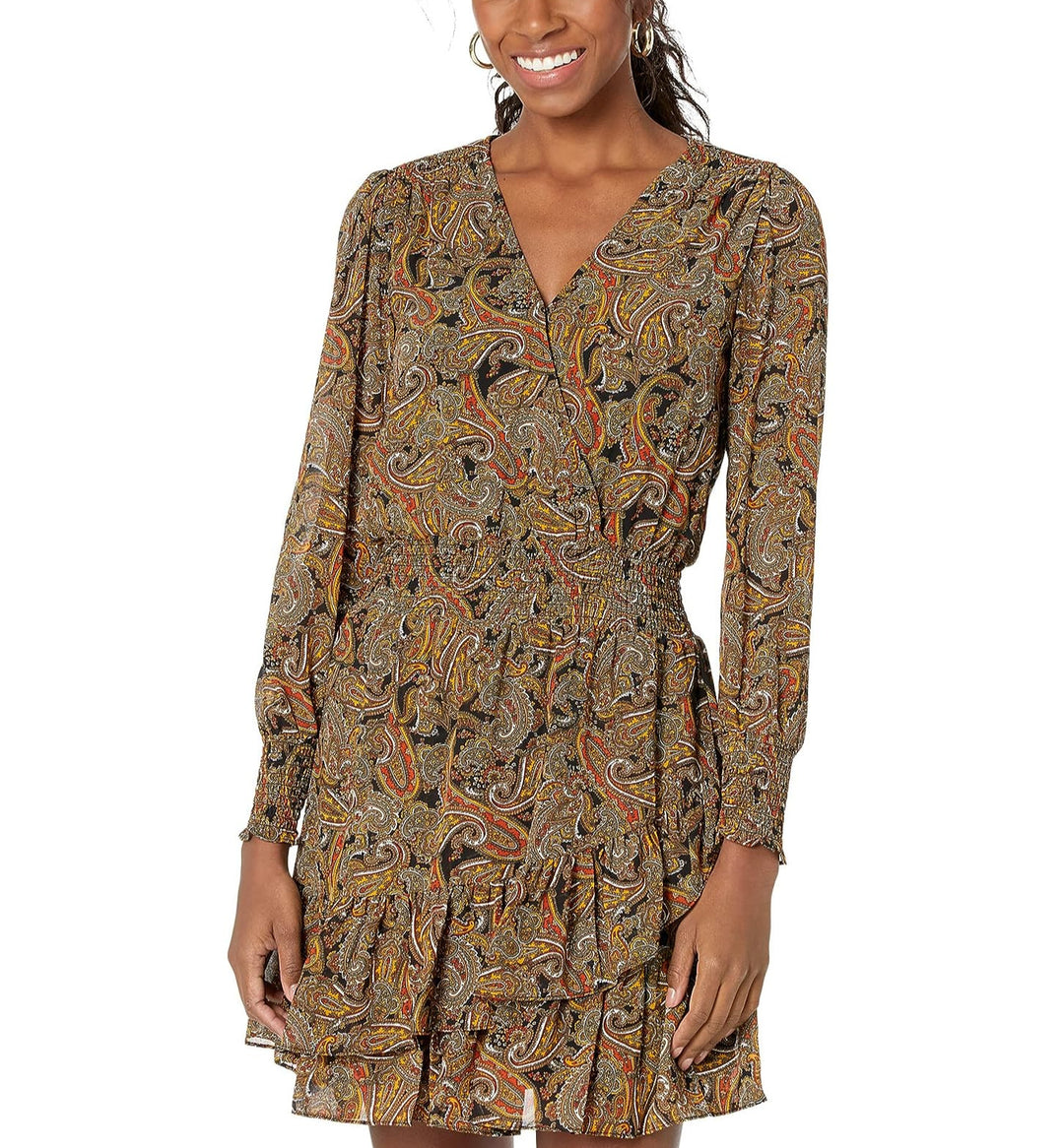 MICHAEL Michael Kors Paisley-Print Smocked-Waist Tiered Dress