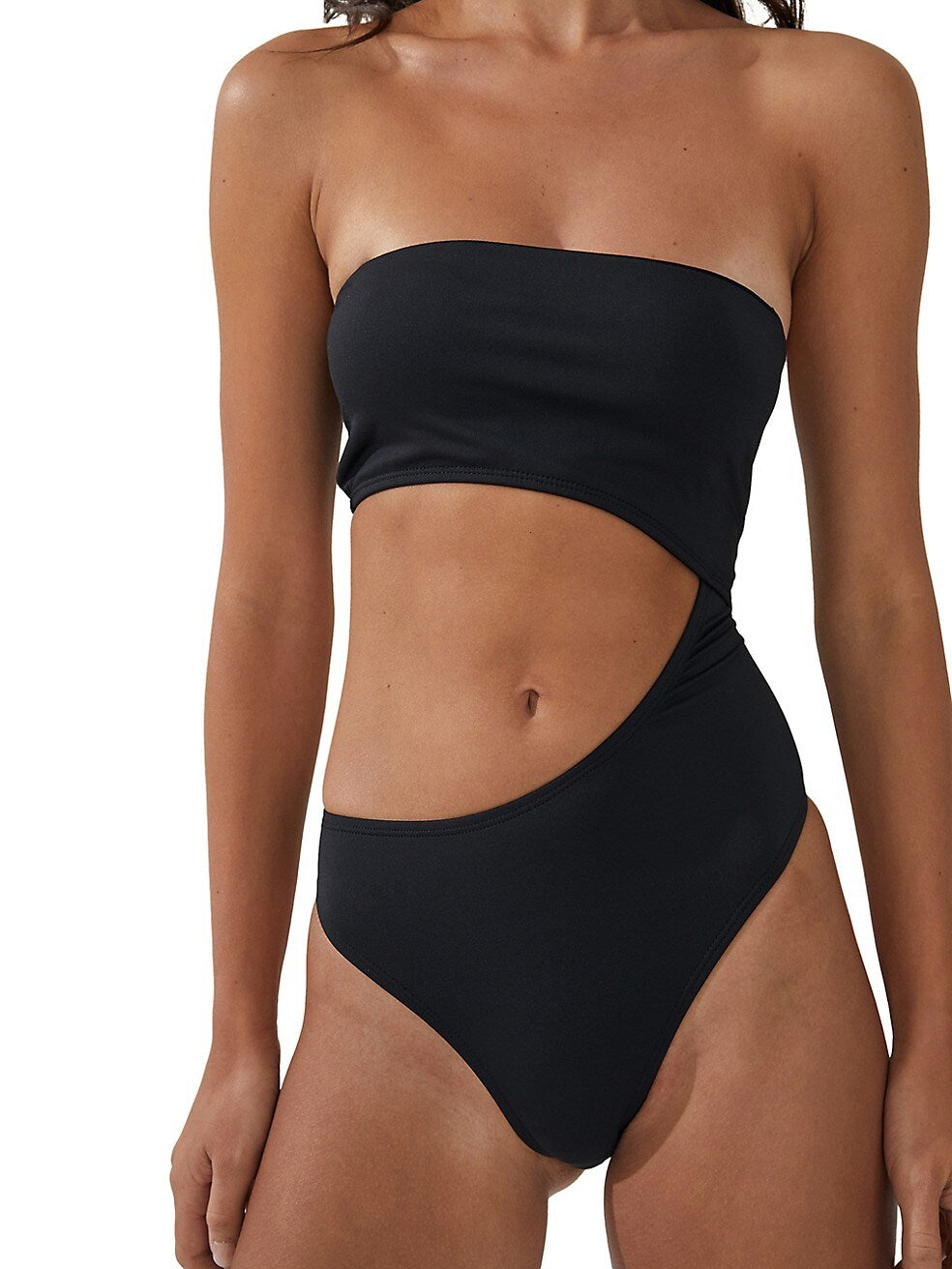 COTTON ON Strapless Cutout Brazilian One-Piece Swimsuit