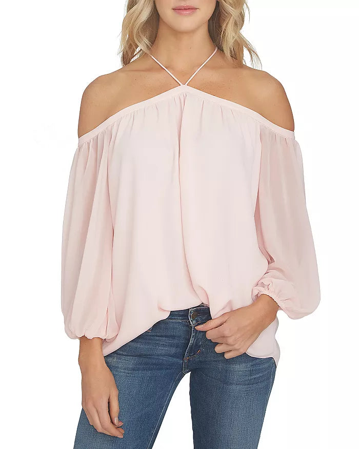 1.STATE Cold-Shoulder Blouse