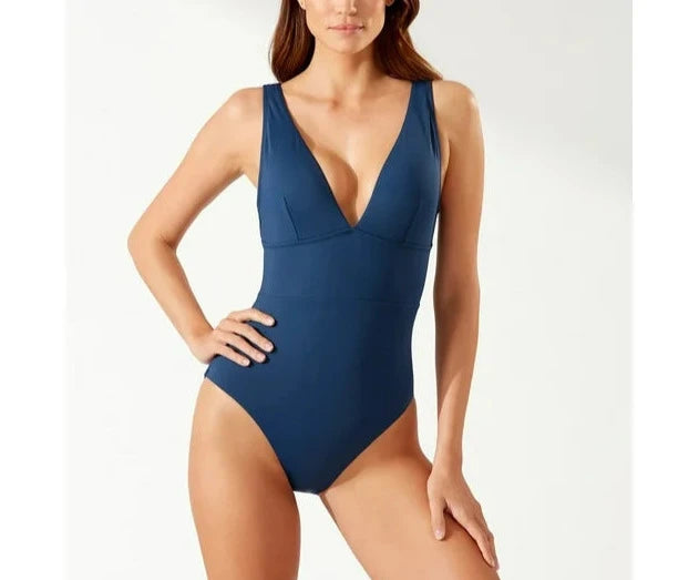 Tommy Bahama Plunge V-Neck One-Piece Swimsuit