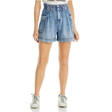 BLANKNYC Paperbag Whisker Wash High-Waist Shorts