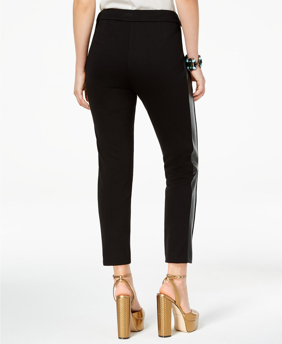 Zoe by Rachel Zoe Faux-Leather Trim Skinny Pants