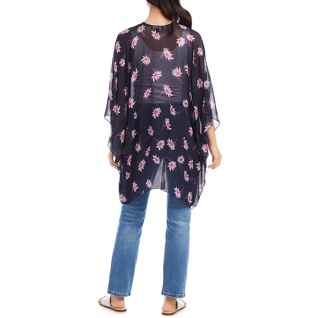 Karen Kane Open Front Floral Print Jacket Wrap