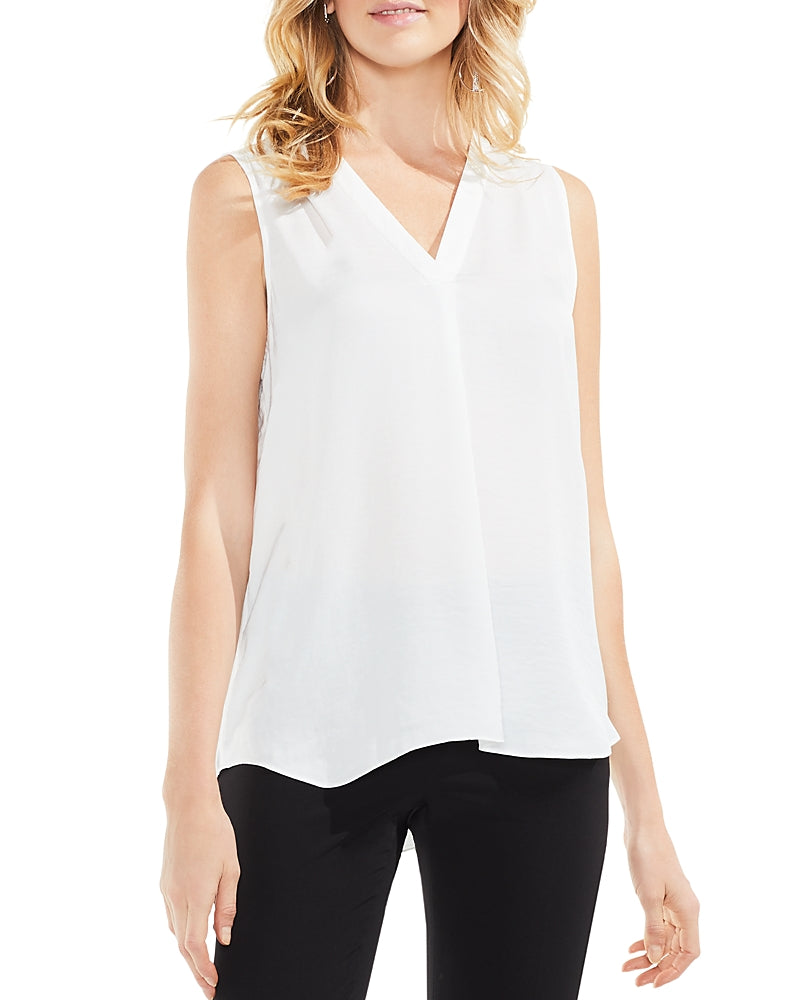 VINCE CAMUTO Shirred High/Low Tank