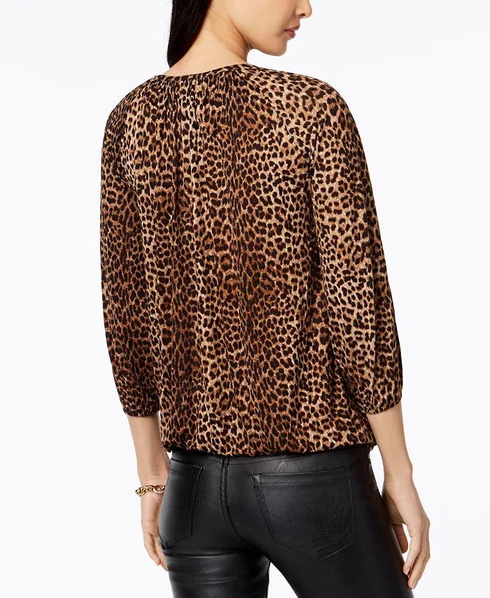 MICHAEL MICHAEL KORS Leopard-Print Peasant Top
