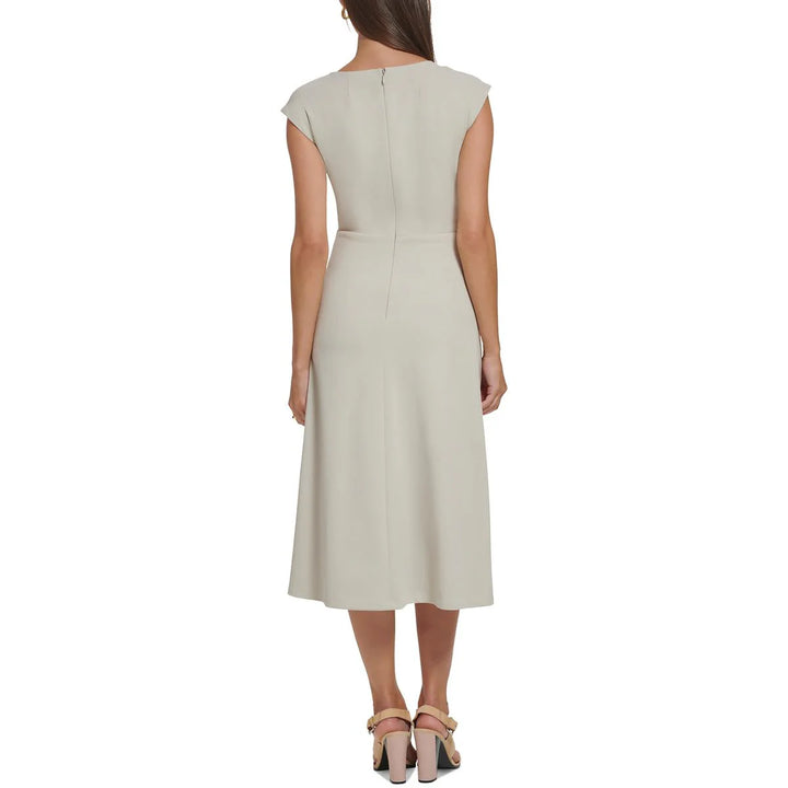 Calvin Klein Keyhole-Cutout Tie-Waist Dress