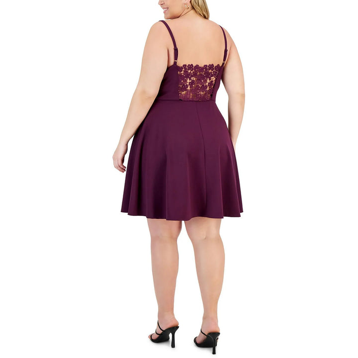 City Studios Lace-Back Skater Dress