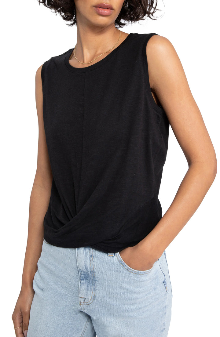 Sanctuary Twist-Front Slub Jersey Tank Top