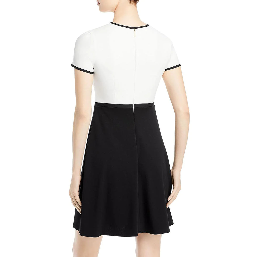 KARL LAGERFELD PARIS Scuba Crepe Two-Tone Dress