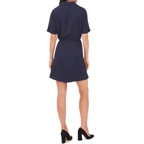 Vince Camuto Collared V-neck Short Sleeve Wrap Dress