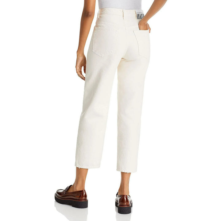 Mother Womens High Waist Straight Leg Ankle Jeans