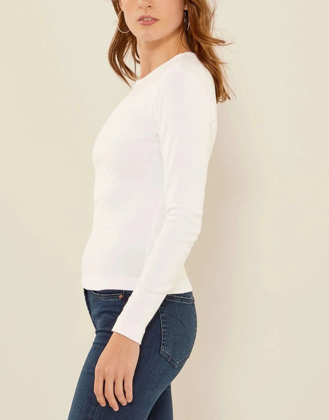 Three Dots Long-Sleeve Cotton Tee