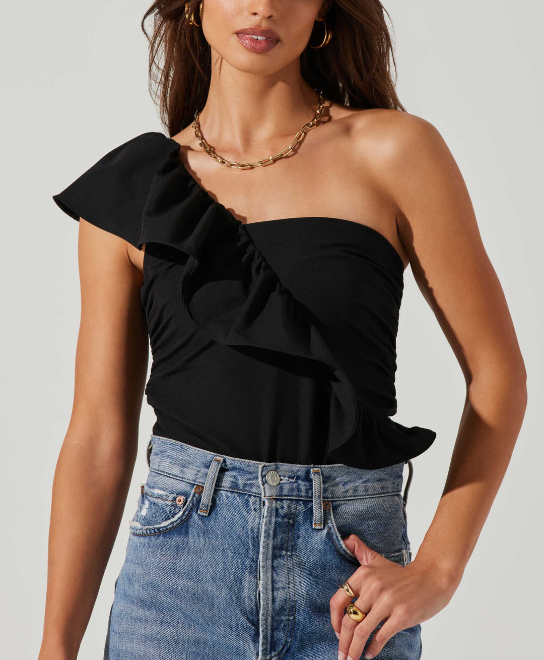 ASTR The Label Malena One Shoulder Bodysuit