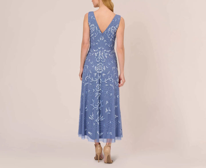 Adrianna Papell Women's Beaded V-Neck Party Dress